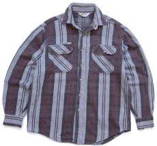 画像1: 90s carharttカーハート チェック ダメージ コットン フランネルシャツ (1)