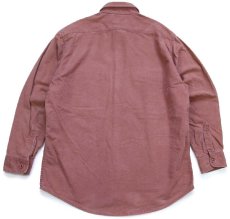 画像2: 90s USA製 OSHKOSH B'GOSH 無地 コットン シャモアクロスシャツ 小豆 フェード L (2)