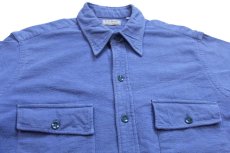 画像3: 80s USA製 L.L.Bean CHAMOIS CLOTH SHIRT 無地 コットン シャモアクロスシャツ 青紫 16.5 L (3)