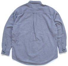 画像2: 90s USA製 Woolrichウールリッチ 無地 ボタンダウン コットン シャモアクロスシャツ グレー L (2)