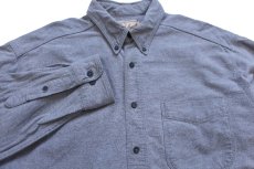 画像3: 90s USA製 Woolrichウールリッチ 無地 ボタンダウン コットン シャモアクロスシャツ グレー L (3)
