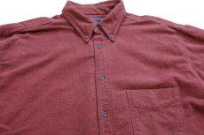 画像3: 90s USA製 Woolrichウールリッチ 無地 ボタンダウン コットン シャモアクロスシャツ 薄赤 L-L (3)