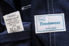 画像4: 70s USA製 Sears ペンキ飛び バットダイ デニム オーバーオール W32 L30 (4)