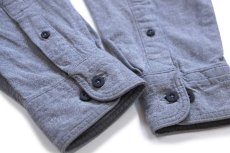 画像6: 90s USA製 Woolrichウールリッチ 無地 ボタンダウン コットン シャモアクロスシャツ グレー L (6)