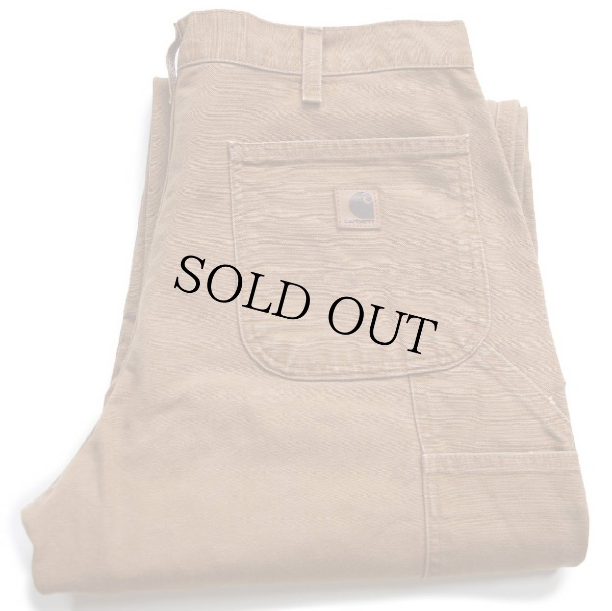 画像1: メキシコ製 carharttカーハート ダック地 ペインターパンツ 茶 W34 L32 (1)