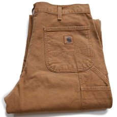 画像1: メキシコ製 carharttカーハート ダック地 ペインターパンツ 茶 W34 L32 (1)