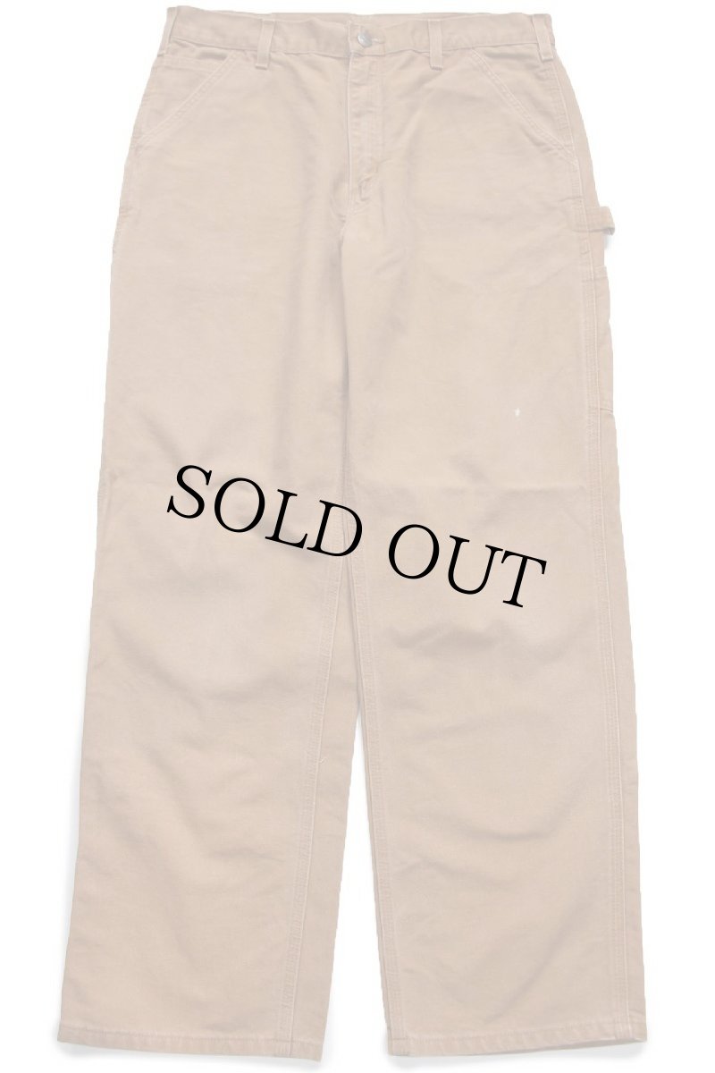 画像2: メキシコ製 carharttカーハート ダック地 ペインターパンツ 茶 W34 L32 (2)