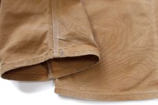 画像9: 90s USA製 carharttカーハート ダブルニー ダック地 オーバーオール 茶 W38 L30 (9)