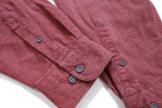 画像6: 90s USA製 Woolrichウールリッチ 無地 ボタンダウン コットン シャモアクロスシャツ 薄赤 L-L (6)