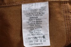 画像6: メキシコ製 carharttカーハート ダック地 ペインターパンツ 茶 W34 L32 (6)