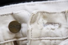 画像7: 90s USA製 L.L.Bean ペンキ飛び&ダメージ カラーデニムパンツ ボロ ライトベージュ W32 L32 (7)