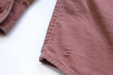 画像7: 90s USA製 OSHKOSH B'GOSH 無地 コットン シャモアクロスシャツ 小豆 フェード L (7)