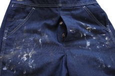 画像7: 70s USA製 Sears ペンキ飛び バットダイ デニム オーバーオール W32 L30 (7)