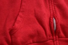 画像6: 80s USA製 Walt Disney World ミッキー マウス ひび割れプリント ダメージ スウェット ジップパーカー 赤 XL★フーディー (6)