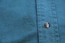 画像5: 80s USA製 DEERSKIN 無地 コットン シャモアクロスシャツ 青緑 (5)