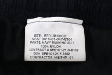 画像6: 21 米軍 U.S.NAVY RUNNING SUIT トレーニング ナイロンパンツ 紺 M/S★06 (6)