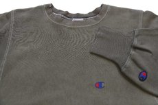 画像3: 90s メキシコ製 Championチャンピオン ワンポイント リバースウィーブ スウェット 後染め グリーングレー フェード M (3)