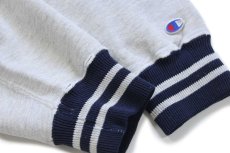 画像6: 90s USA製 Championチャンピオン NOTRE DAME FIGHTIN' IRISH マスコット リブライン リバースウィーブ スウェット 杢グレー×紺 L (6)