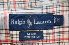 画像4: 00s ラルフローレン BLAKE マドラスチェック ボタンダウン コットンシャツ M★インド綿 (4)