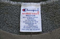 画像4: 90s メキシコ製 Championチャンピオン ワンポイント リバースウィーブ スウェット 後染め グリーングレー フェード M (4)