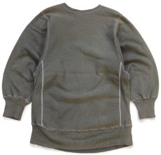 画像2: 90s メキシコ製 Championチャンピオン ワンポイント リバースウィーブ スウェット 後染め グリーングレー フェード M (2)