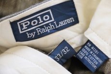 画像6: 90s ポロ ラルフローレン ヘリンボーン ツータック スラックス コットンパンツ W33 (6)