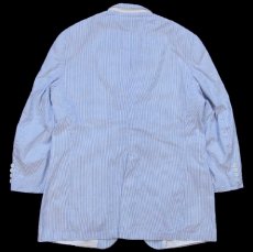 画像2: 80s USA製 Richard Thomas HENRY MARX 2つボタン ストライプ シアサッカー テーラードジャケット サックス×ホワイト★ブレザー (2)