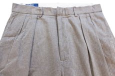 画像4: 90s ポロ ラルフローレン ヘリンボーン ツータック スラックス コットンパンツ W33 (4)