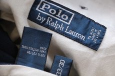 画像6: 00s ポロ ラルフローレン ツータック スラックス コットン コーデュロイパンツ 紺 W33 L30 (6)