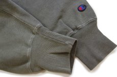 画像5: 90s メキシコ製 Championチャンピオン ワンポイント リバースウィーブ スウェット 後染め グリーングレー フェード M (5)