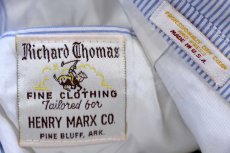 画像4: 80s USA製 Richard Thomas HENRY MARX 2つボタン ストライプ シアサッカー テーラードジャケット サックス×ホワイト★ブレザー (4)