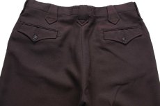 画像5: 70s USA製 HBARC ポリエステル ランチパンツ 焦げ茶 W35 (5)