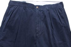 画像4: 00s ポロ ラルフローレン ANDREW PANT ツータック コットン チノパン 紺 W36★354 (4)