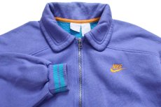 画像3: 90s NIKEナイキ ロゴ刺繍 ドルマンスリーブ スウェット ジャケット 青紫 (3)