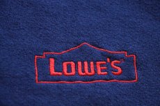 画像4: 00s LOWE'S ロゴ刺繍 スウェット 紺 フェード XL (4)