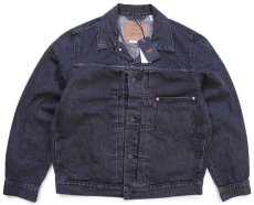 画像1: 新品★LEVI'S PREMIUM リーバイス TYPE I TRUCKER 先染め ブラック デニムジャケット M★1st (1)