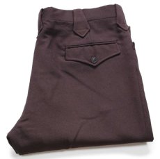 画像1: 70s USA製 HBARC ポリエステル ランチパンツ 焦げ茶 W35 (1)