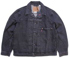 画像1: 新品★LEVI'S PREMIUM リーバイス TYPE I TRUCKER 先染め ブラック デニムジャケット L★1st (1)