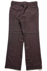 画像3: 70s USA製 HBARC ポリエステル ランチパンツ 焦げ茶 W35 (3)