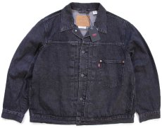 画像1: 新品★LEVI'S PREMIUM リーバイス TYPE I TRUCKER 先染め ブラック デニムジャケット XL★1st (1)