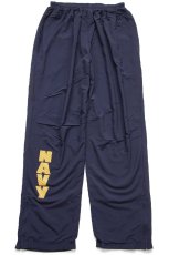 画像2: 21 米軍 U.S.NAVY RUNNING SUIT トレーニング ナイロンパンツ 紺 M/S★08 (2)