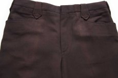 画像4: 70s USA製 HBARC ポリエステル ランチパンツ 焦げ茶 W35 (4)
