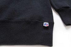 画像5: 90s USA製 RUSSELLラッセル WESTERN 発泡プリント 前V スウェット 黒×ピンク XL (5)