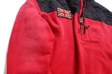 画像7: 00s ポロ ラルフローレン ツートン キルティング 切り替え ユニオンジャック パッチ付き ハイネック ハーフジップ スウェット XXL★特大 (7)