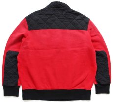 画像2: 00s ポロ ラルフローレン ツートン キルティング 切り替え ユニオンジャック パッチ付き ハイネック ハーフジップ スウェット XXL★特大 (2)