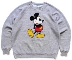 画像1: 80s USA製 Disneyディズニー ミッキー マウス スウェット 杢グレー XL (1)