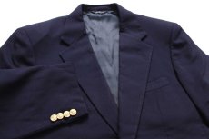 画像3: 80s USA製 CHAPS ラルフローレン 2つボタン ウール テーラードジャケット 紺ブレ★ブレザー (3)