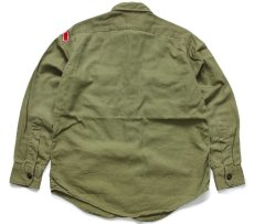 画像2: 60s BSA ボーイスカウト パッチ付き コットンツイルシャツ オリーブ 13.5 (2)
