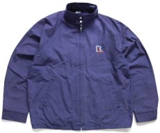 画像1: 70s USA製 ARTEX ROADWAY ロゴ刺繍 ジャケット ナス紺 フェード L (1)