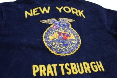画像3: USA製 FFA NEW YORK チェーン刺繍&パッチ コットン コーデュロイ ファーマーズジャケット 紺 48 (3)